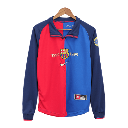 Retro 1999/00 Barcelona Home long-sleeved soccer jersey Go Soccer World Shop