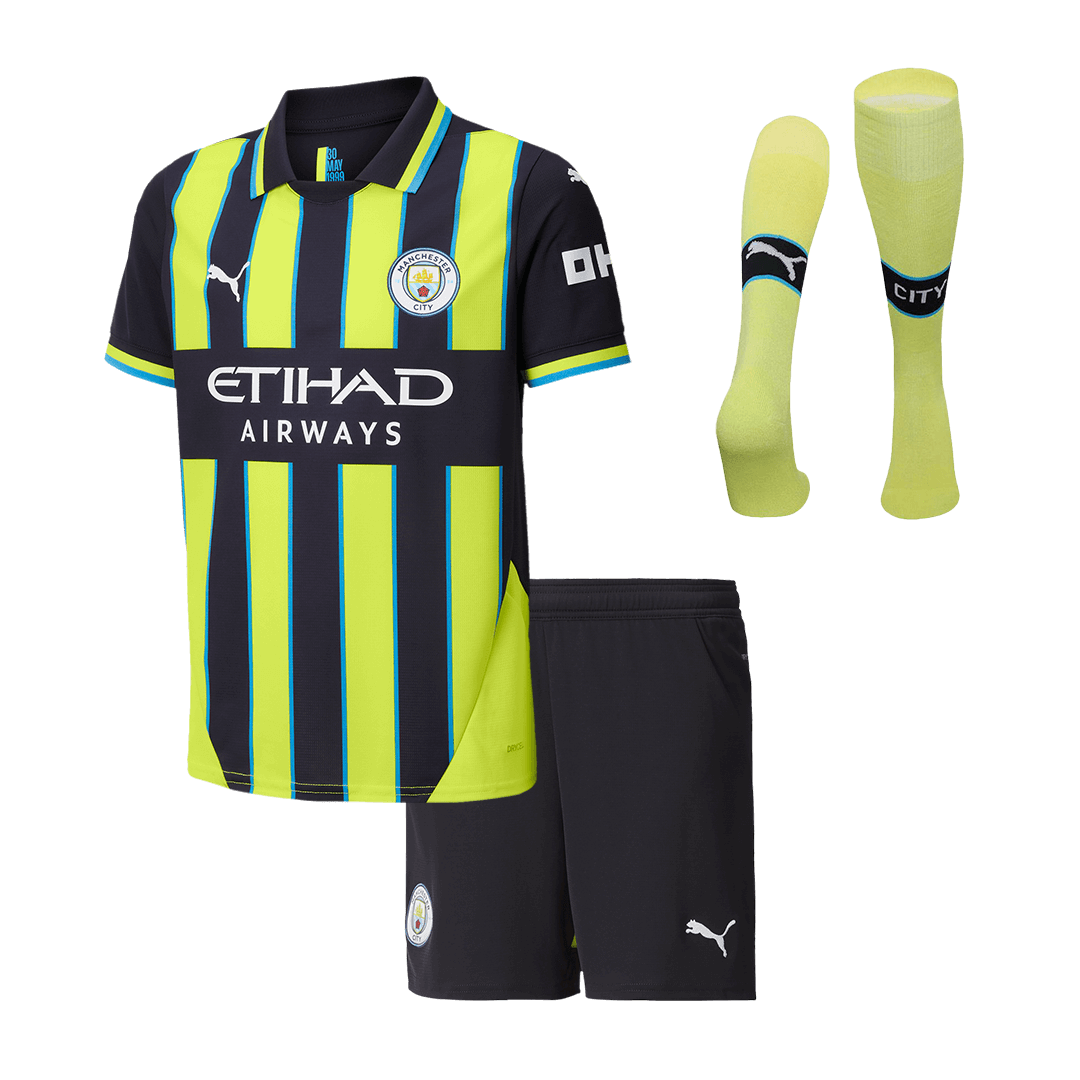 Manchester City children's away soccer kit (jersey + shorts + socks) 2024/25 Go Soccer World Shop