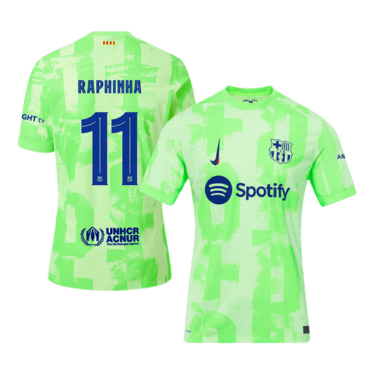 Player Version RAPHINHA #11 Barcelona Third Away Soccer Jersey 2024/25 - UCL Go Soccer World Shop