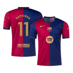 RAPHINHA #11 Barcelona Home 2024/25 soccer jersey -£¨Spotify logo without text£© Go Soccer World Shop