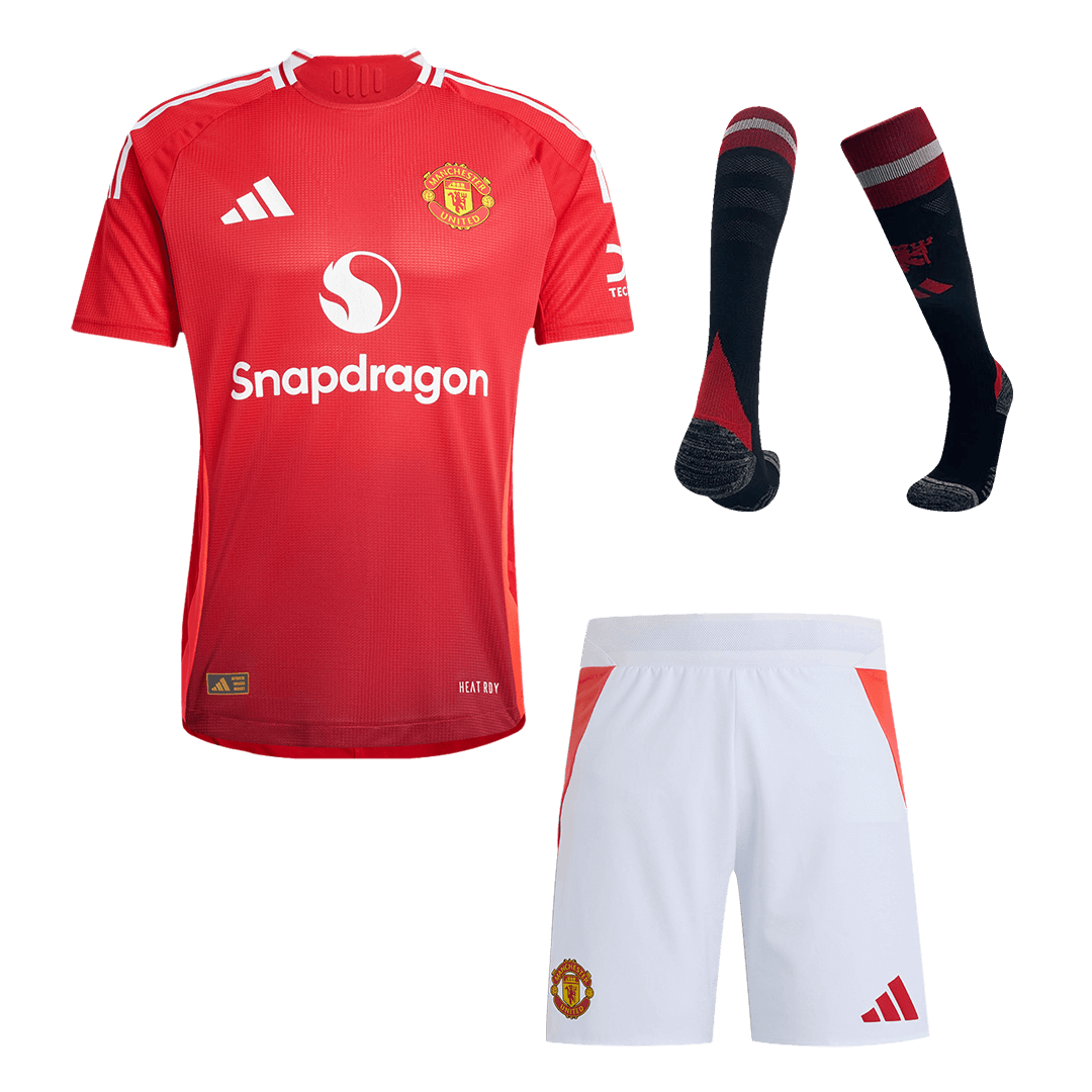 Player Version Manchester United Home Soccer Jersey Kit(Jersey+Shorts+Socks) 2024/25 Go Soccer World Shop