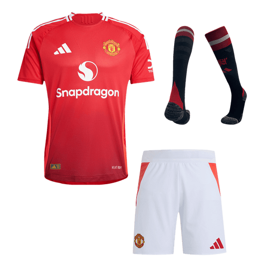 Player Edition Manchester United Home soccer jersey Set (Jersey + Shorts + Socks) 2024/25 Go Soccer World Shop