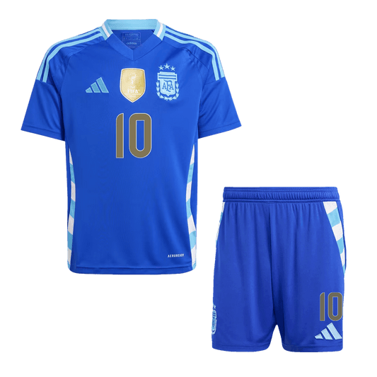 Argentina MESSI #10 Kids Away Jersey Set (Jersey + Shorts) 2024 Go Soccer World Shop