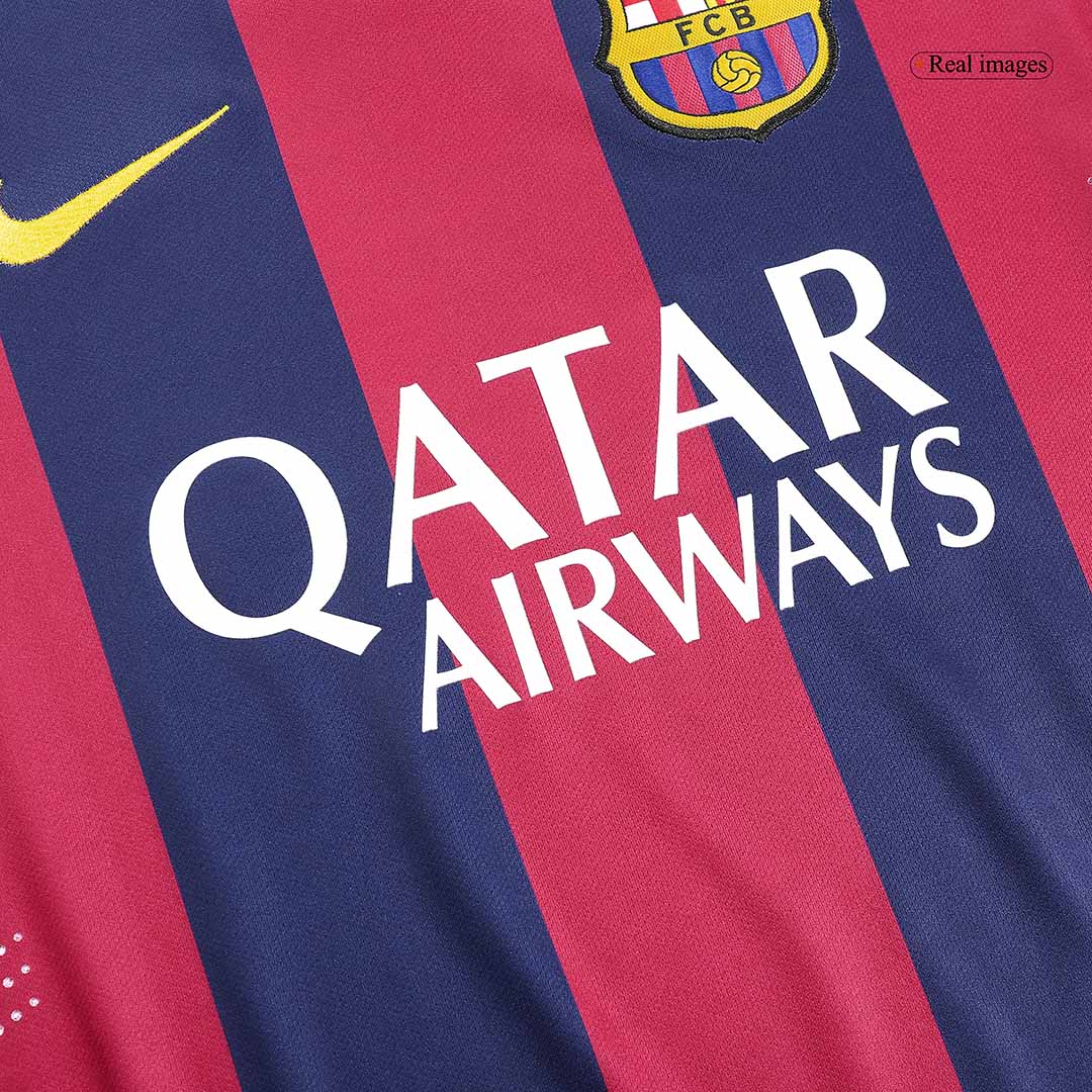 2014/15 Barcelona Home Retro Long Sleeve soccer jersey Go Soccer World Shop