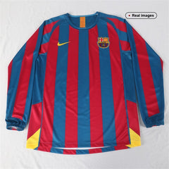 Retro 2005/06 Barcelona Home Long Sleeve soccer jersey Go Soccer World Shop