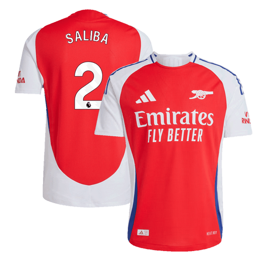 Player Version SALIBA #2 Arsenal Home Soccer Jersey 2024/25 Go Soccer World Shop