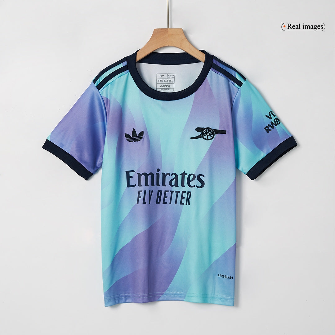 Arsenal third away soccer kit for kids (jersey + shorts) 2024/25 Go Soccer World Shop