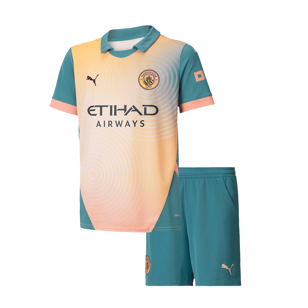 Manchester City Fourth Children's soccer Away Kit (Jersey + Shorts) 2024/25 - Definitely City (UCL) Go Soccer World Shop