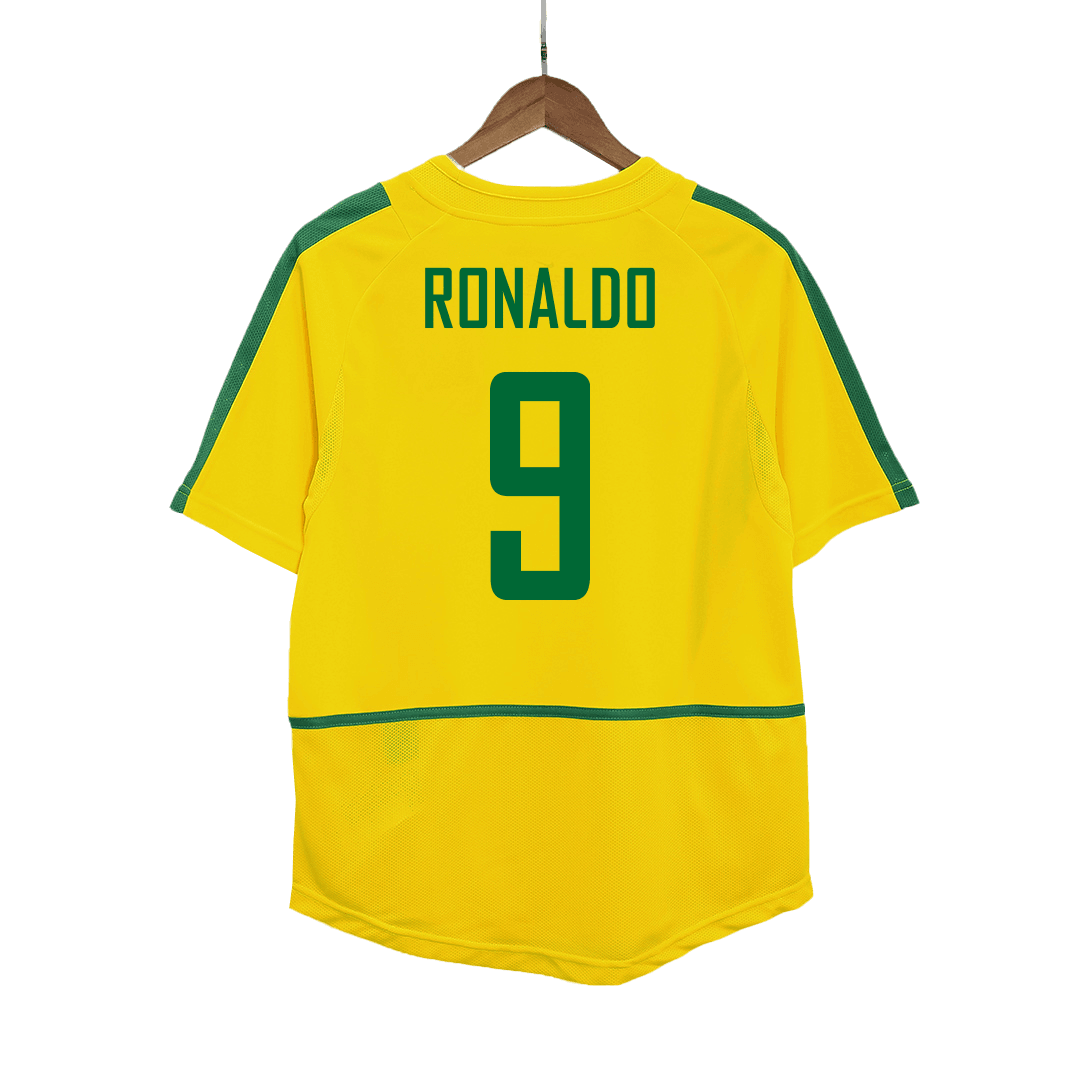 Brazilian RONALDO No. 9 soccer jersey, home, retro 2002/03 Go Soccer World Shop