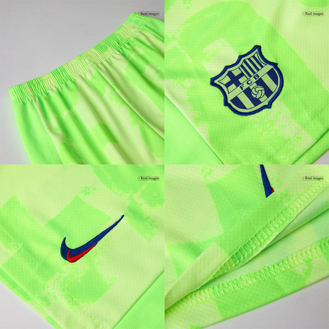 Barcelona Kids Away Kit (Jersey + Shorts) 2024/25 - UCL (Spotify logo without text) Go Soccer World Shop