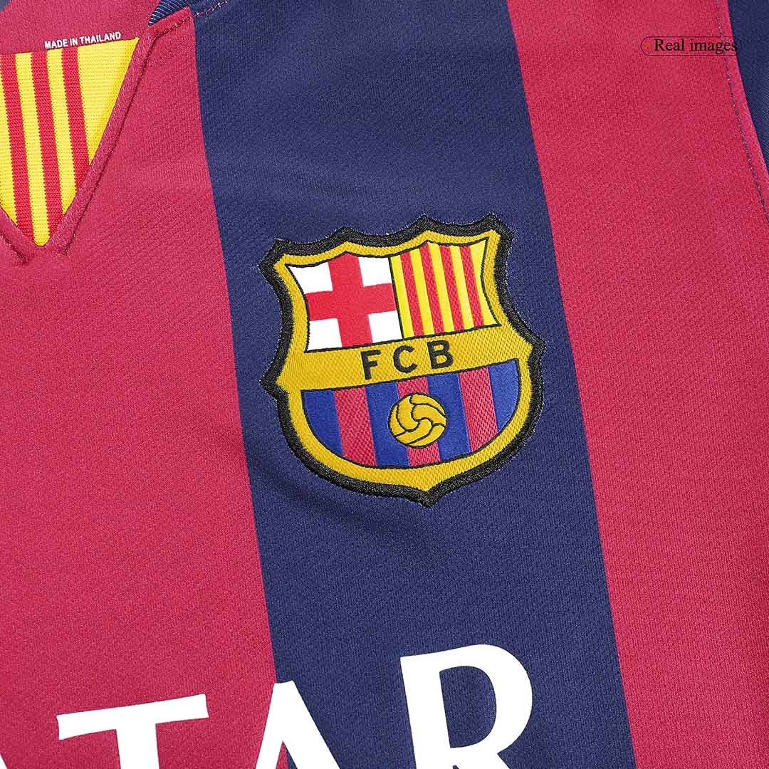 2014/15 Barcelona Home Retro Long Sleeve soccer jersey Go Soccer World Shop