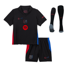 Barcelona children's away soccer kit (jersey + shorts + socks) 2024/25 - Spotify logo without text Go Soccer World Shop