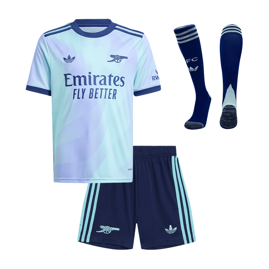 Arsenal third away soccer kit for kids (jersey + shorts + socks) 2024/25 Go Soccer World Shop