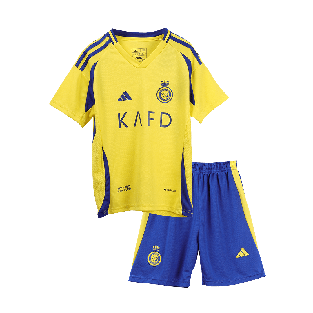 RONALDO #7 Al Nassr Kids Home soccer jersey Set (Jersey + Shorts) 2024/25 Go Soccer World Shop