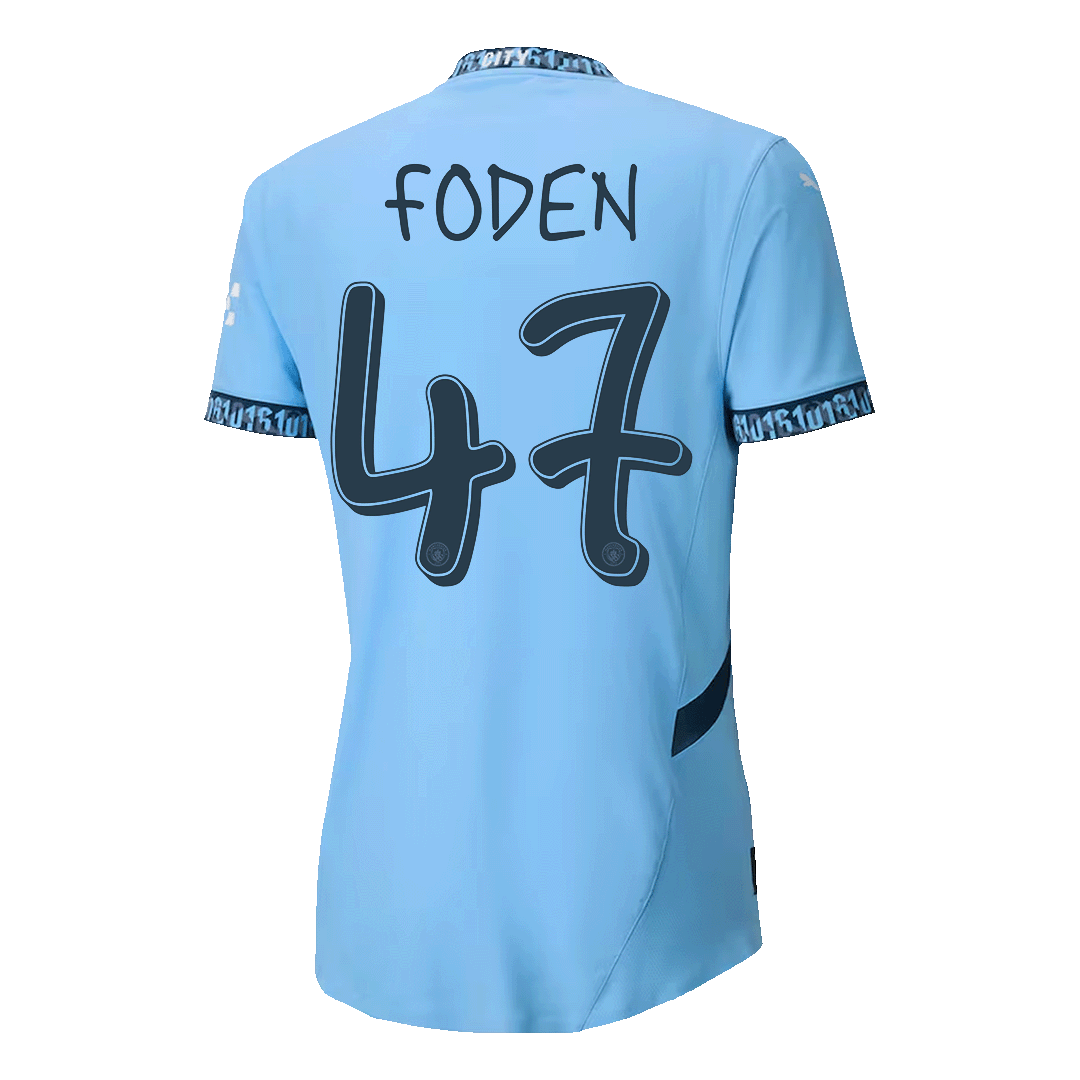 Player Version FODEN #47 Manchester City Home Soccer Jersey 2024/25 - UCL Go Soccer World Shop