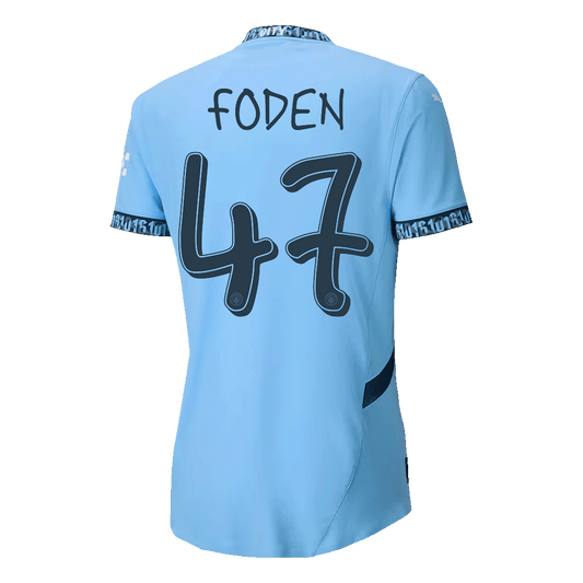 Player Version FODEN #47 Manchester City Home Soccer Jersey 2024/25 - UCL Go Soccer World Shop