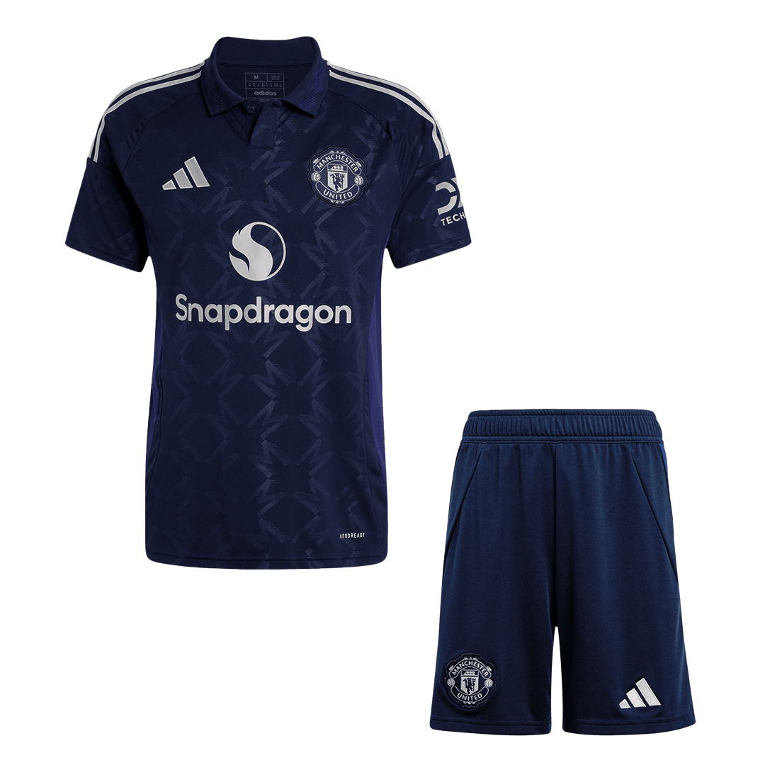 Manchester United away soccer jersey set (jersey + shorts) 2024/25 Go Soccer World Shop