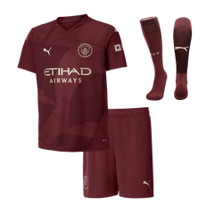 Manchester City Kids Away soccer jersey Set (Jersey + Shorts + Socks) 2024/25 Go Soccer World Shop