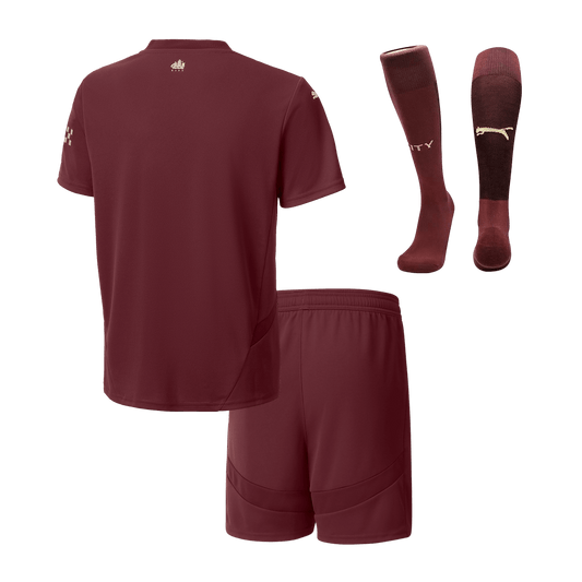 Manchester City Kids Away soccer jersey Set (Jersey + Shorts + Socks) 2024/25 Go Soccer World Shop