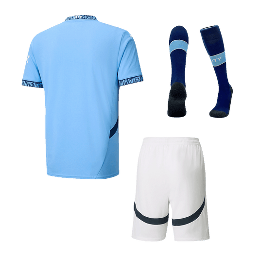 Manchester City home soccer jersey set (jersey + shorts + socks) 2024/25 Go Soccer World Shop